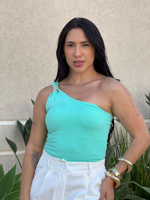 Body Nula Manga Ferragem VERDE ÁGUA - LOJA TUTTI FRUTTI