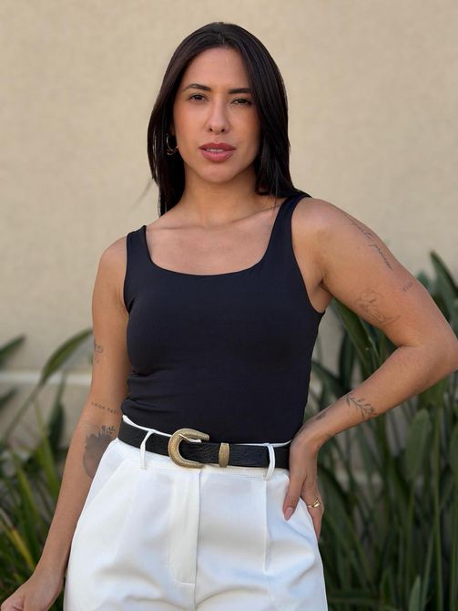 Regata Erica em Poliamida PRETO - LOJA TUTTI FRUTTI