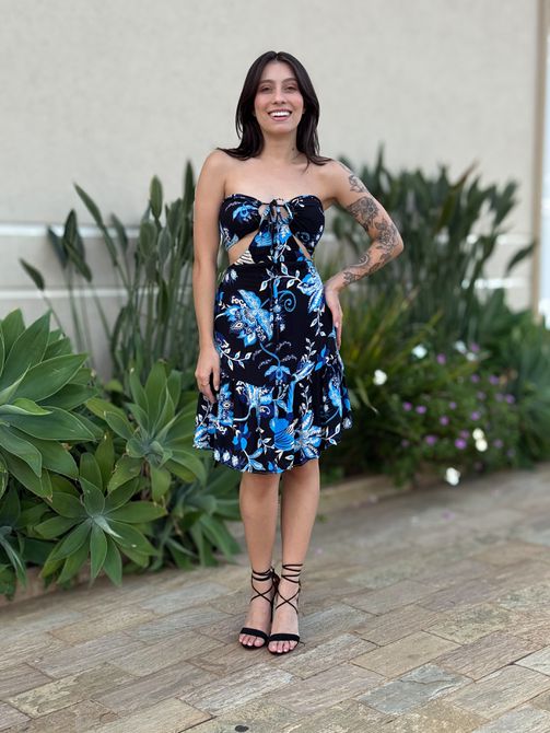 Vestido Curto Dulce Aberto nas Laterais ESTAMPADO ... - LOJA TUTTI FRUTTI