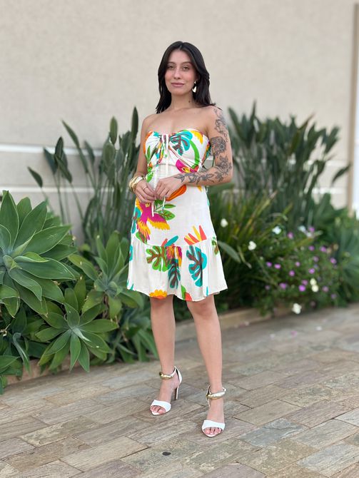 Vestido Curto Dulce Aberto nas Laterais ESTAMPADO ... - LOJA TUTTI FRUTTI