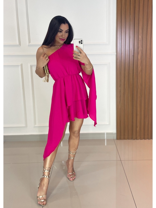 Vestido Nula Manga Becca Pink - Loja La Mina 