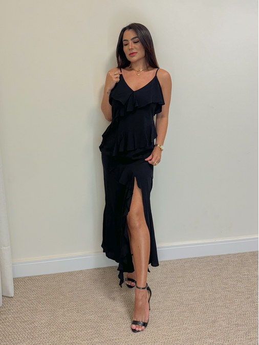 Vestido Midi Alcinha Preto - Loja La Mina 