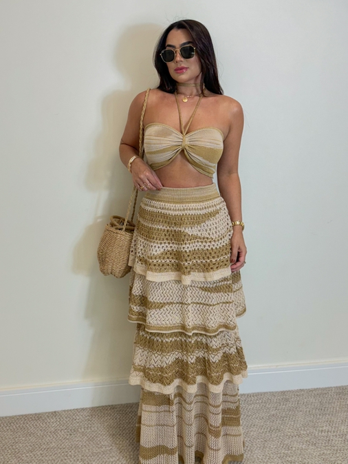 Conjunto Tricot Jane Areia - Loja La Mina 