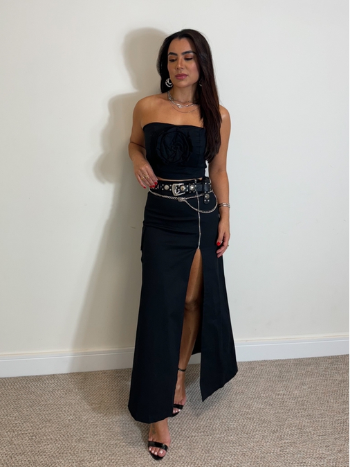 Conjunto Saia Marina Preto - Loja La Mina 