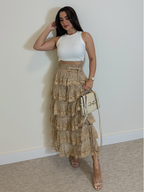 Saia Tule Toronto Cappuccino - Loja La Mina 