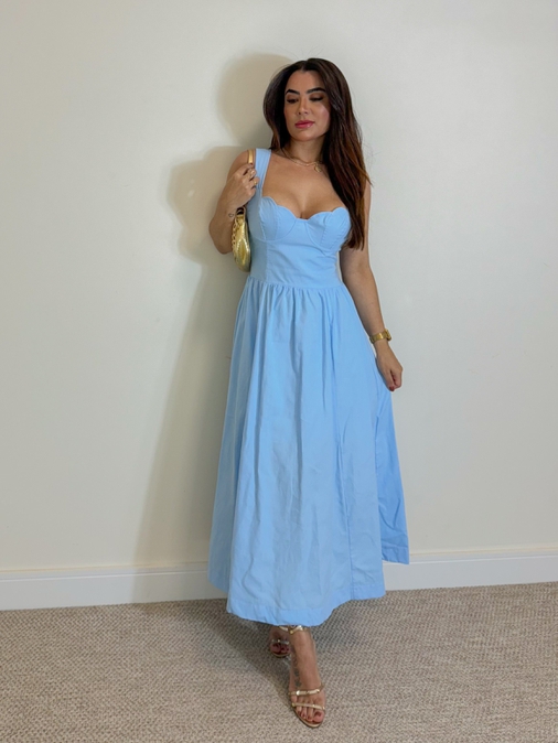 Vestido Meia Taça Florença Azul - Loja La Mina 