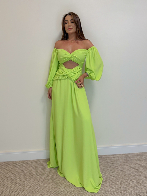 Vestido Longo Festa Lima - Loja La Mina 