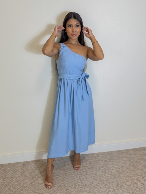 Vestido Midi Ariela Azul - Loja La Mina 