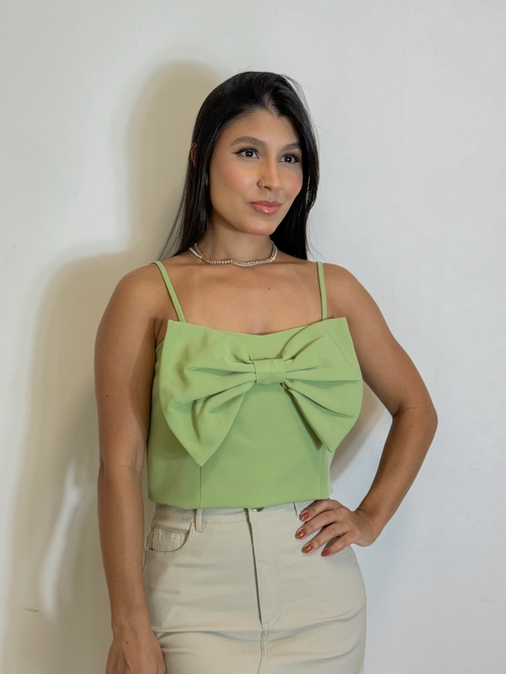 Cropped Laço Flávia Verde - Loja La Mina 