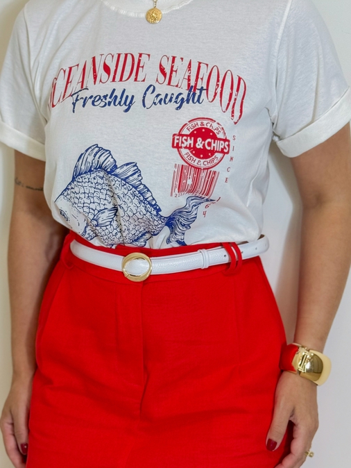 Cinto Couro Lina Branco - Loja La Mina 