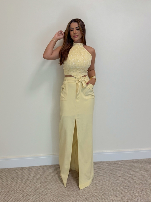 Conjunto Saia Mayra Manteiga - Loja La Mina 