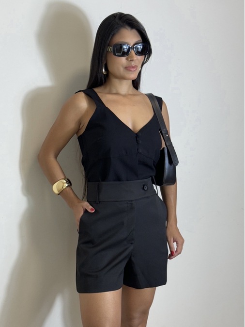 Short Alfaiataria Naty Preto - Loja La Mina 