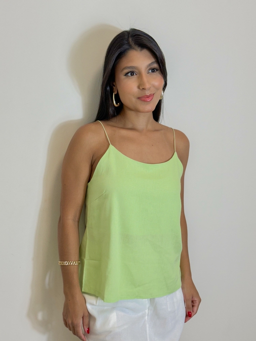 Blusa Linho Karen Verde - Loja La Mina 