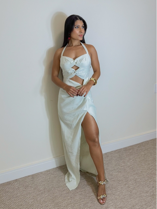 Vestido Midi Nó Mayara Menta - Loja La Mina 