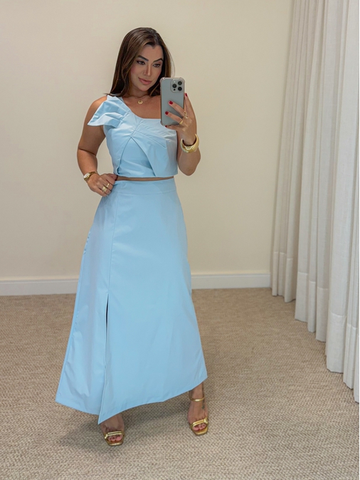 Conjunto Saia Germana Azul - Loja La Mina 