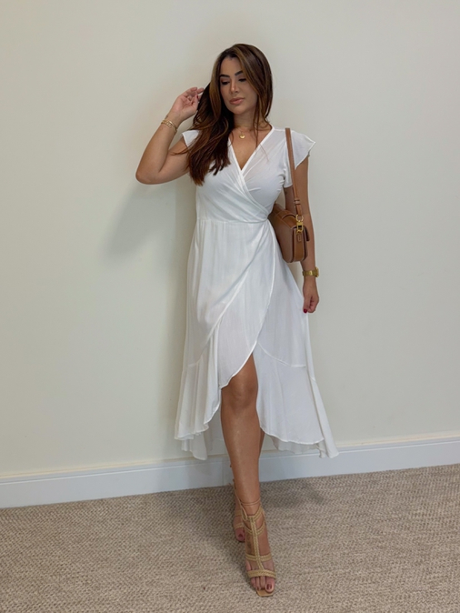 Vestido Envelope Liso Branco - Loja La Mina 