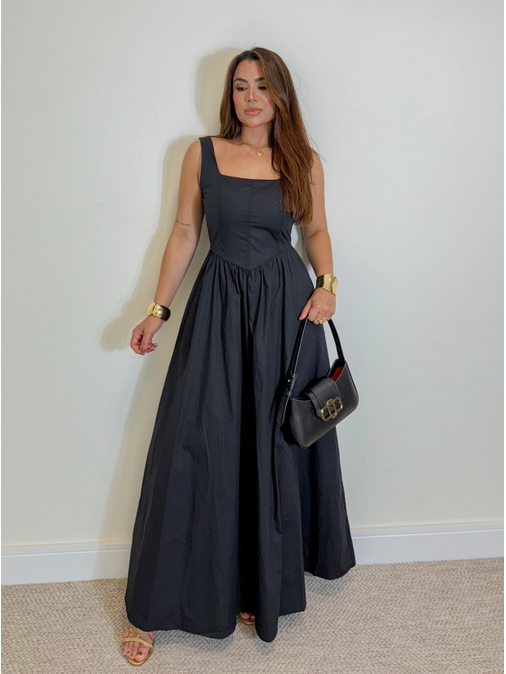 Vestido Alça Giovanna Preto - Loja La Mina 