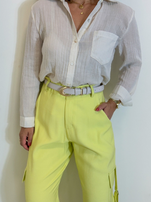 Cinto Couro Basic Off - Loja La Mina 