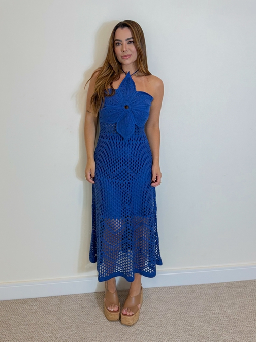 Vestido Tricot Floripa Azul - Loja La Mina 