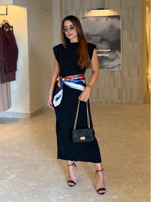 Vestido Muscle Tee Modal Preto - Loja La Mina 