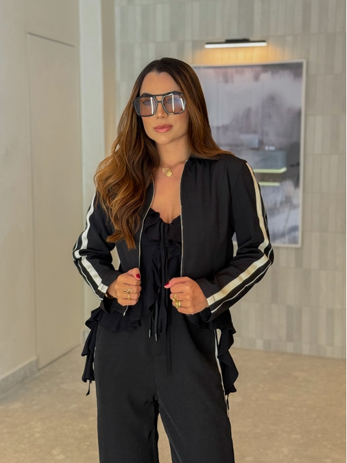 Jaqueta Zíper Jully Preto - Loja La Mina 