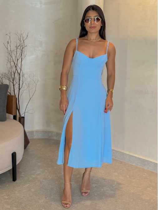 Vestido Meia Taça Lais Azul - Loja La Mina 