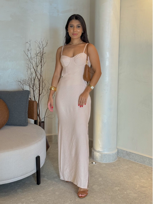 Vestido Meia Taça Emmy Rosa Chá - Loja La Mina 