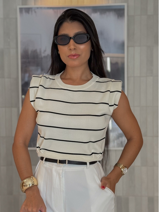 Blusa Muscle Tee Light Tânia Listrado - Loja La Mina 