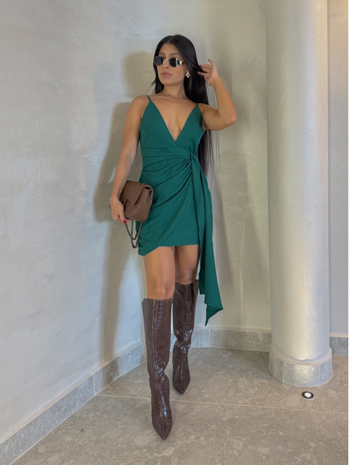 Vestido Alcinha Eduarda Verde - Loja La Mina 