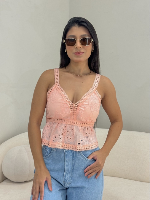Blusa Alcinha Laise Rosa - Loja La Mina 