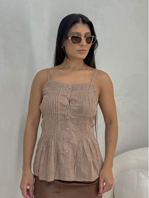 Blusa Laise Lenita Avelã - Loja La Mina 