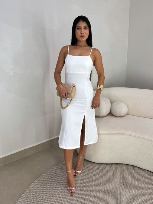 Vestido Midi Sofie Off - Loja La Mina 