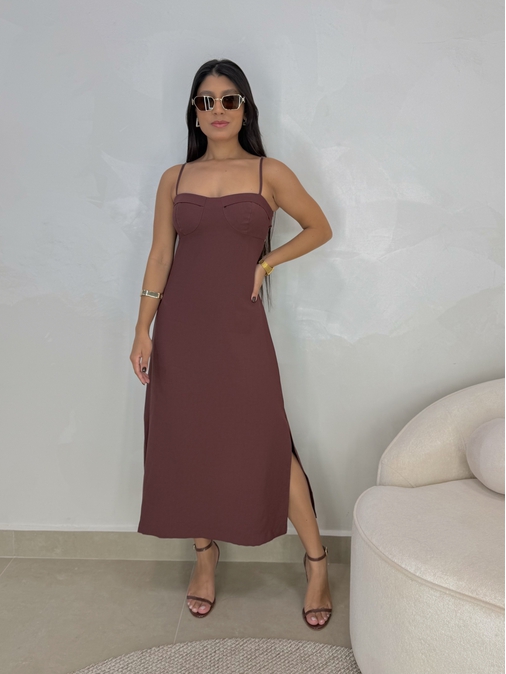 Vestido Nat Meia Taça Café - Loja La Mina 