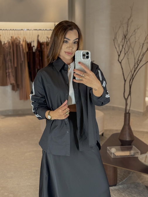 Camisa Listra Tricoline Preto - Loja La Mina 