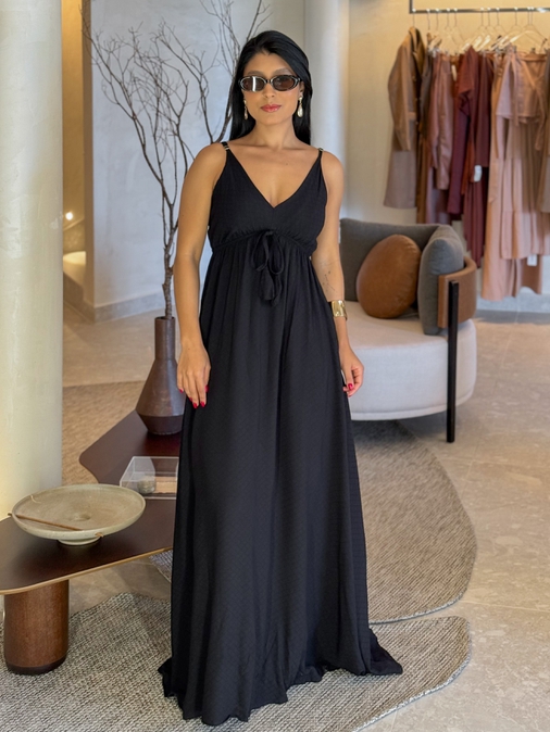 Vestido Liso Ibiza Preto - Loja La Mina 