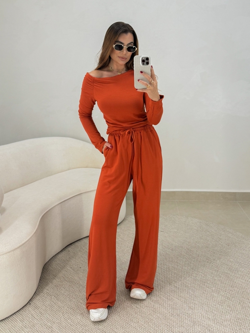 Conjunto Calça London Telha - Loja La Mina 