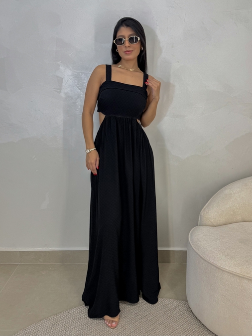 Vestido Liso Havaí Preto - Loja La Mina 