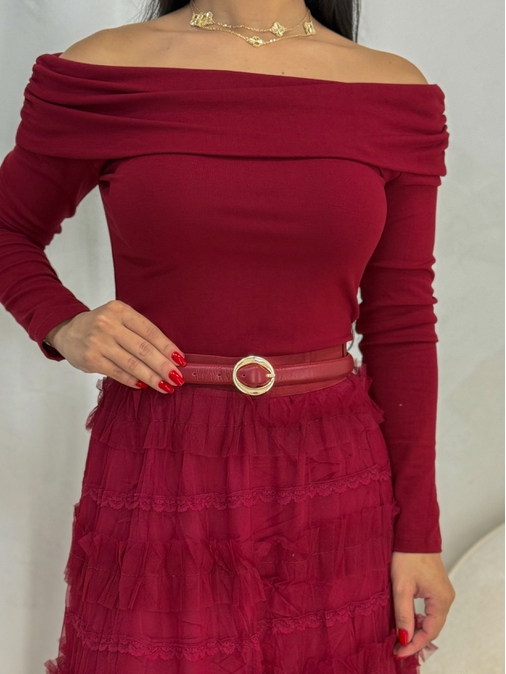 Cinto Couro Lina Cherry - Loja La Mina 