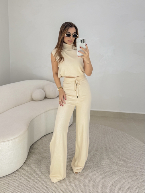 Conjunto Tricot Europa Areia - Loja La Mina 