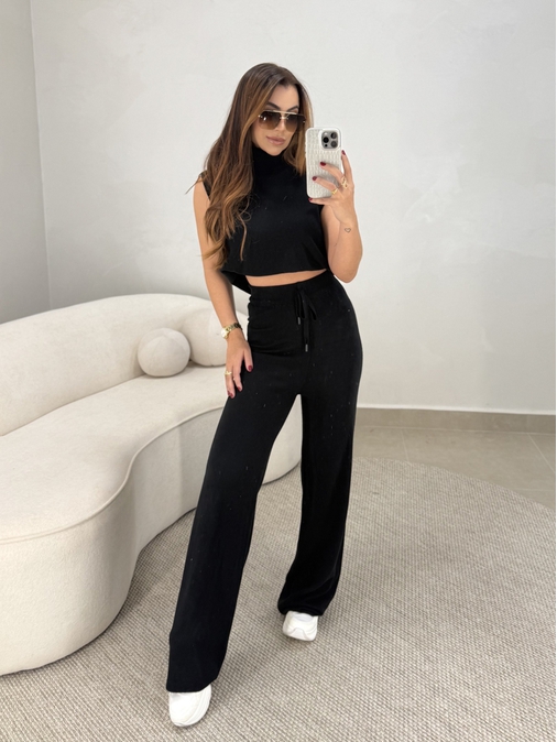 Conjunto Tricot Europa Preto - Loja La Mina 