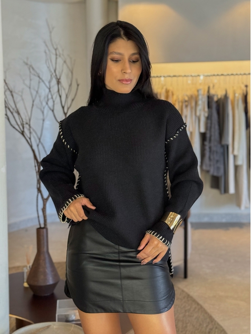 Suéter Tricot Preto - Loja La Mina 