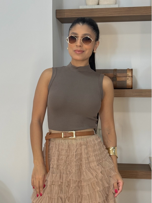 Blusa Regata Basic Argila - Loja La Mina 