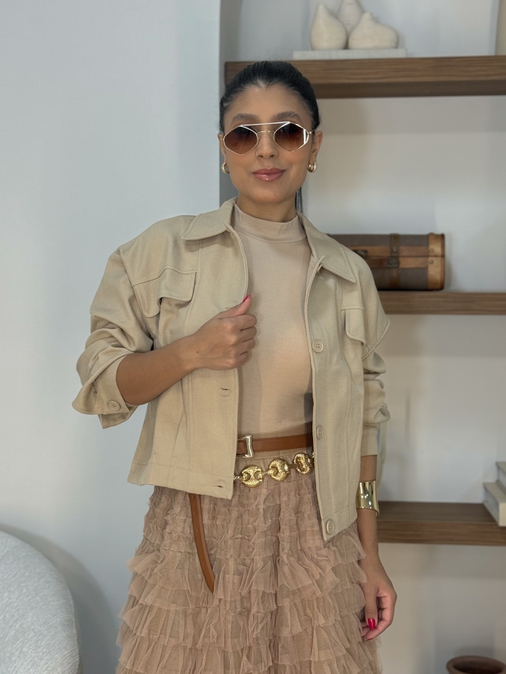 Jaqueta Bolso Anastacia Cappuccino - Loja La Mina 