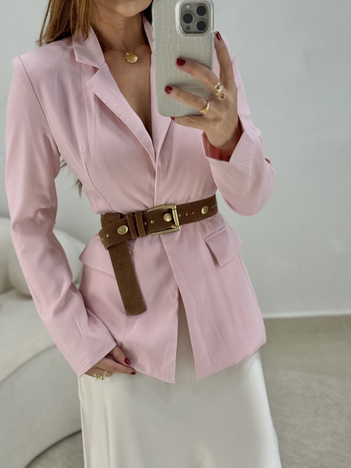 Cinto Metal Camurça Marrom - Loja La Mina 