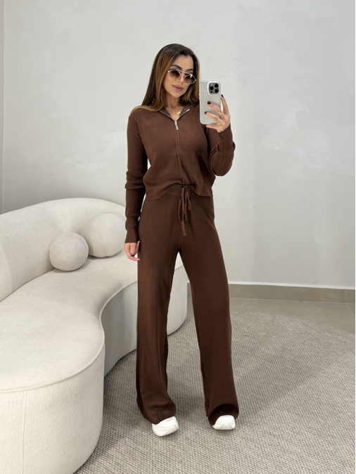 Conjunto Tricot Isabel Café - Loja La Mina 