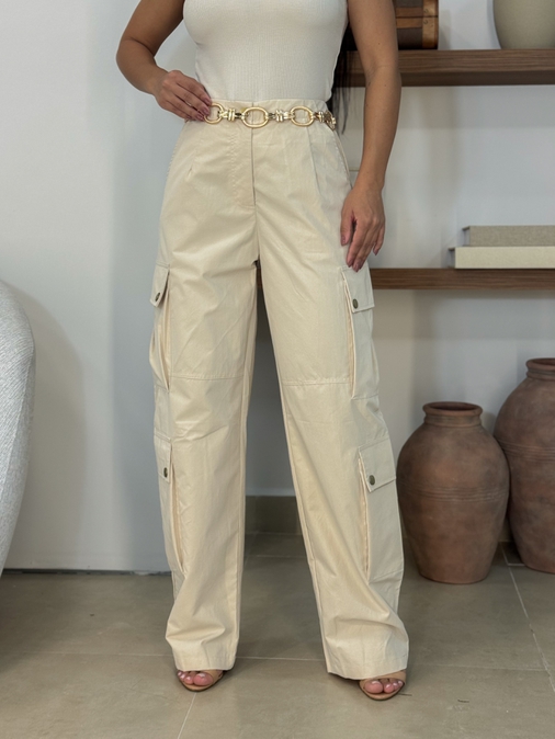 Calça Cargo Hanna Areia - Loja La Mina 