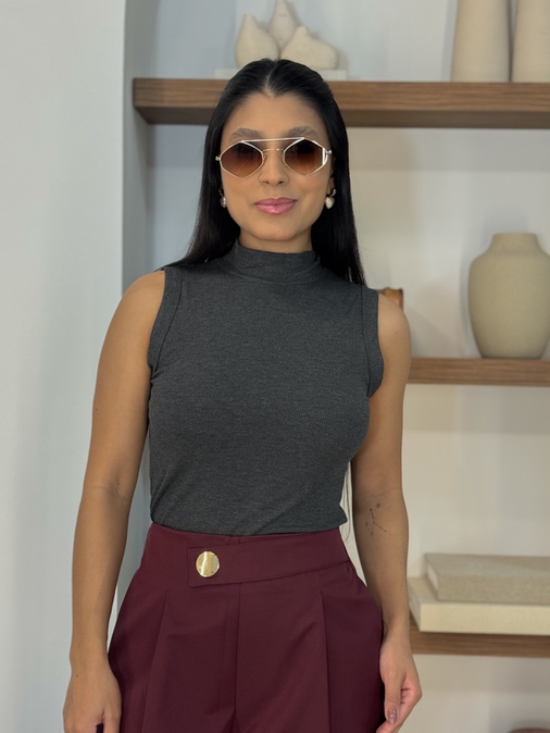 Regata Canelada Nara Chumbo - Loja La Mina 