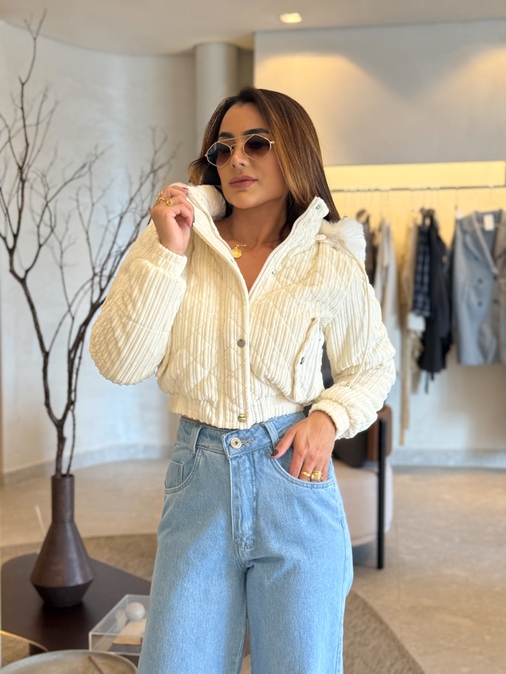 Casaco Pelo Fiorella Off - Loja La Mina 