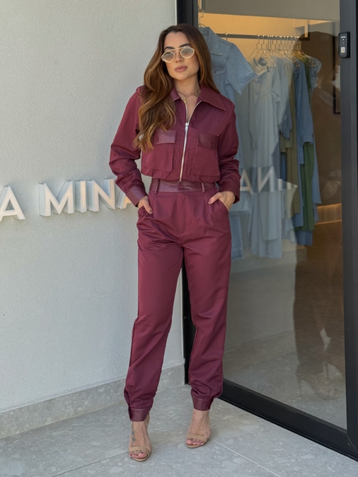 Conjunto Calça Veneza Cereja - Loja La Mina 