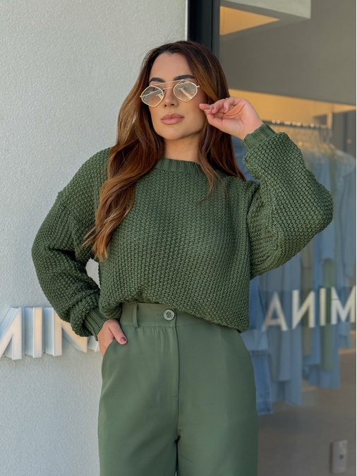 Blusa Tricot Espanha Militar - Loja La Mina 